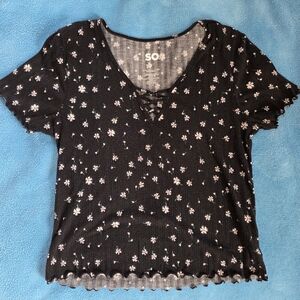 SO Black Floral Women's Top